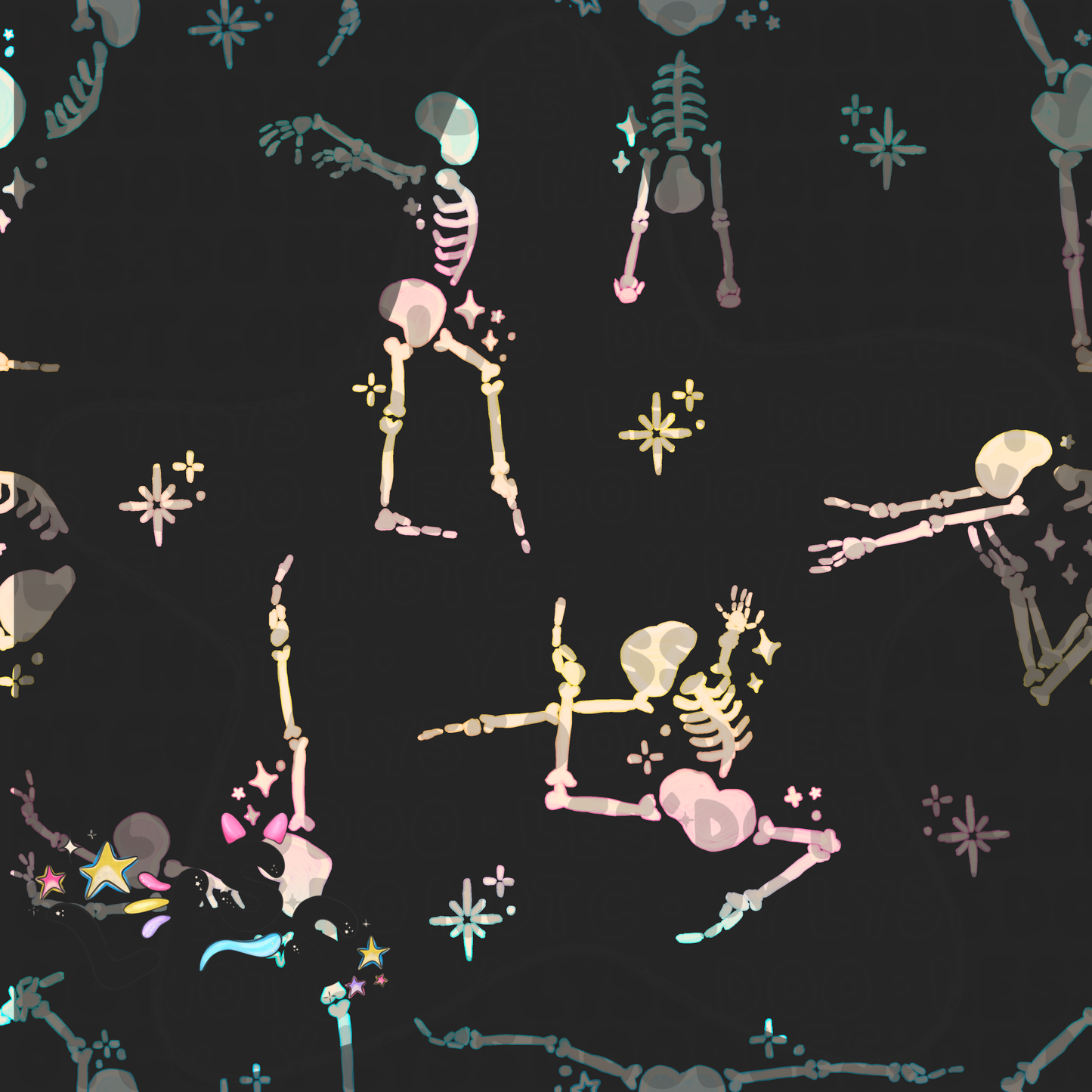 2023 - Lyss Doodles - Seamless - Mains - Skelly Collection - Gymnastics - 23LD003