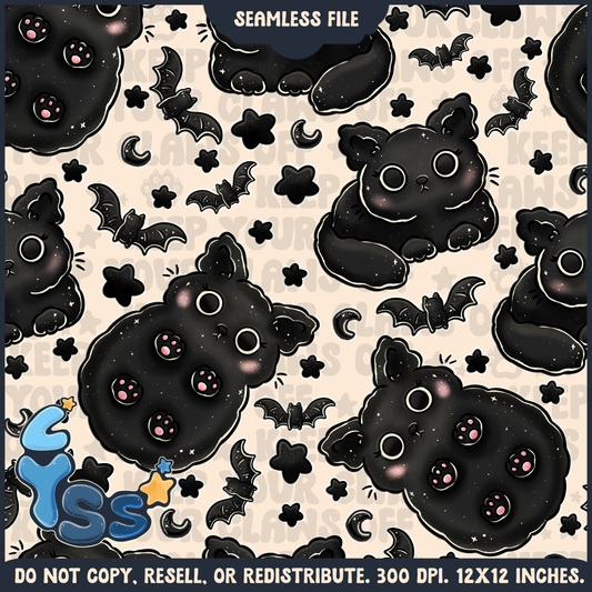 2025 - Lyss Doodles - Seamless - Mains - Bats & Cats - 25LD008