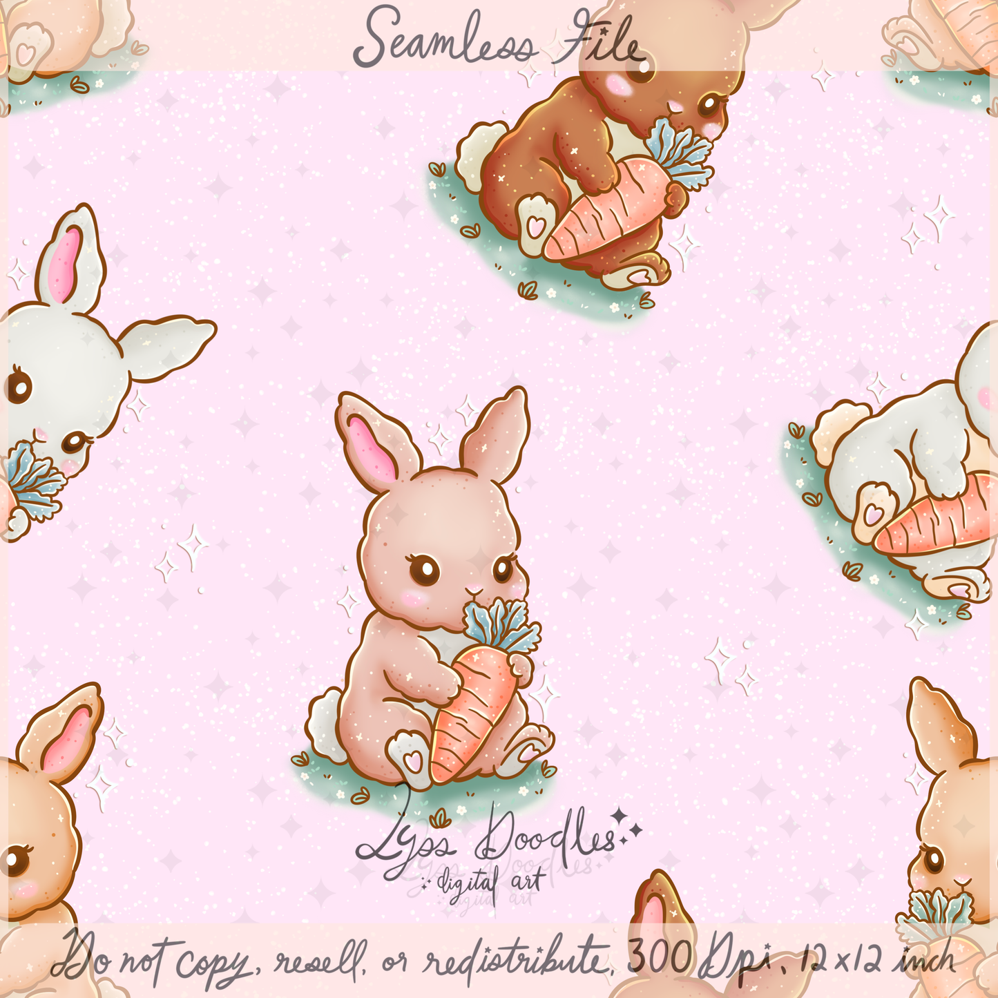 2025 - Lyss Doodles - Seamless - Mains - Bunny Blossom - 25LD012