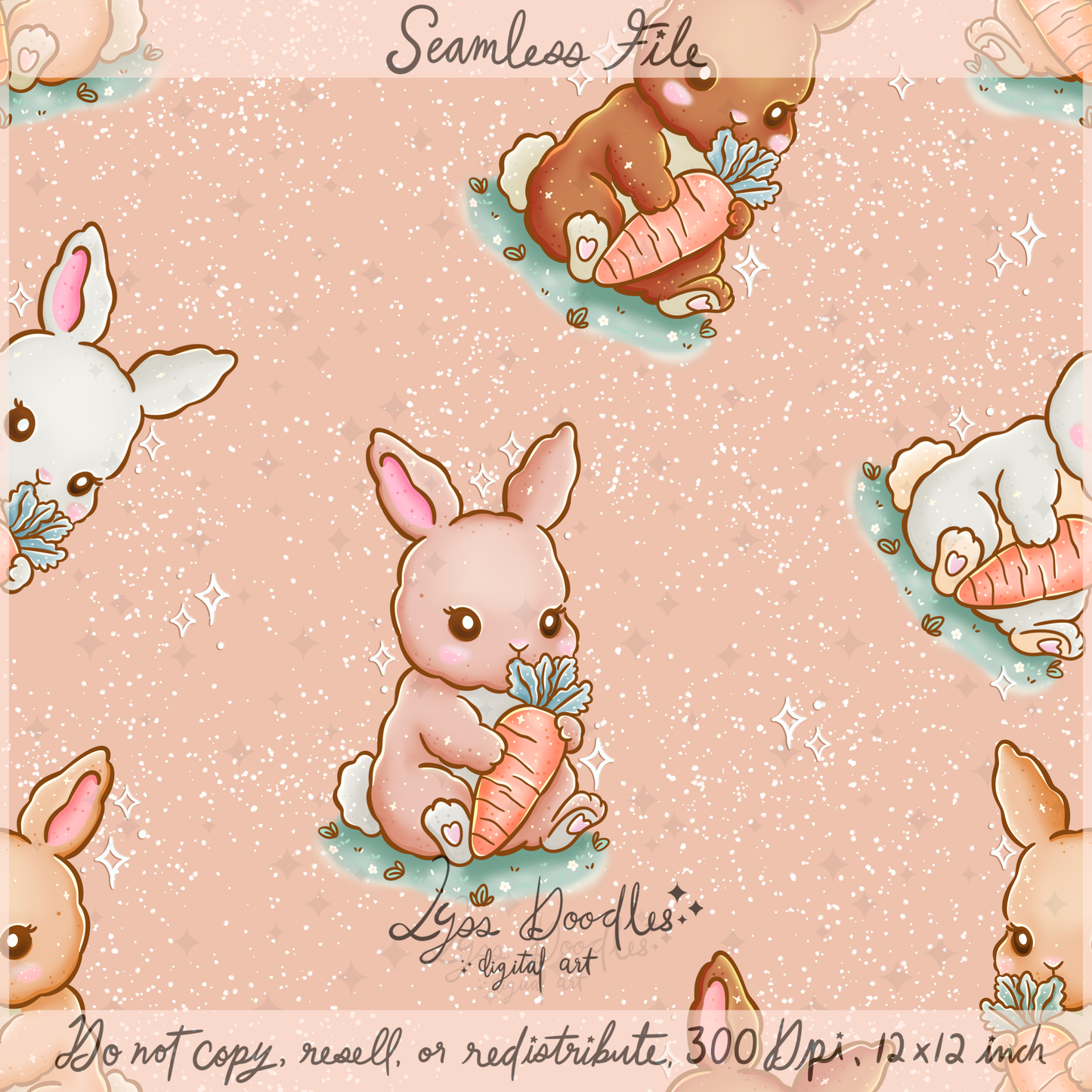 2025 - Lyss Doodles - Seamless - Mains - Bunny Blossom - 25LD012