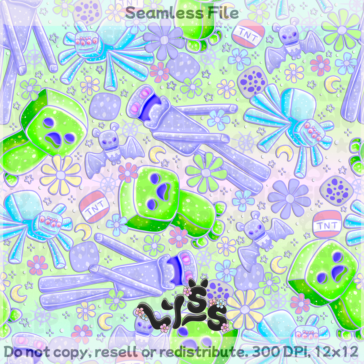 2025 - Lyss Doodles - Seamless - Girly Caving - 25LD030