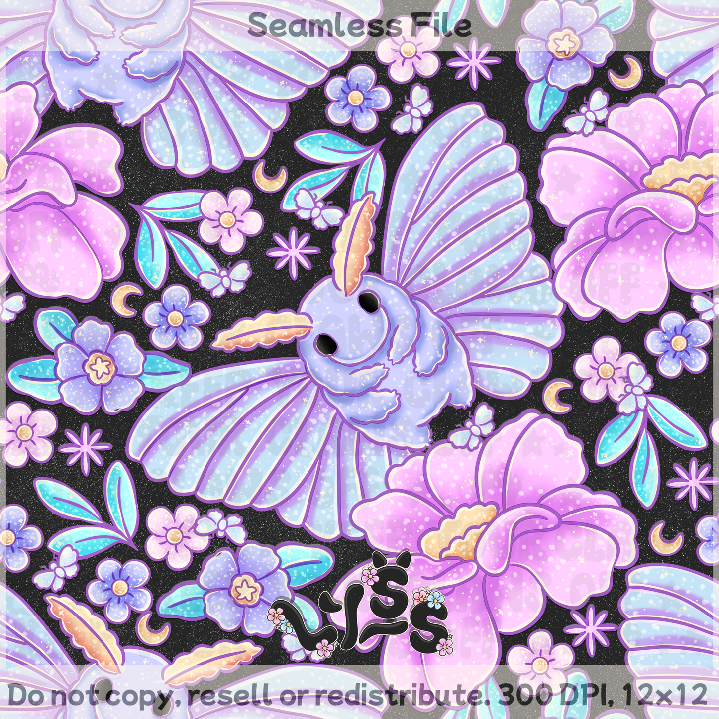 2025 - Lyss Doodles - Seamless - Lyss Doodles - Celestial Garden - 25LD023