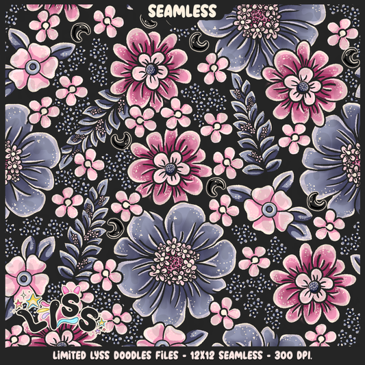 2024 - Lyss Doodles - Seamless - Coordinate - Gothic Bloom - 24LD069