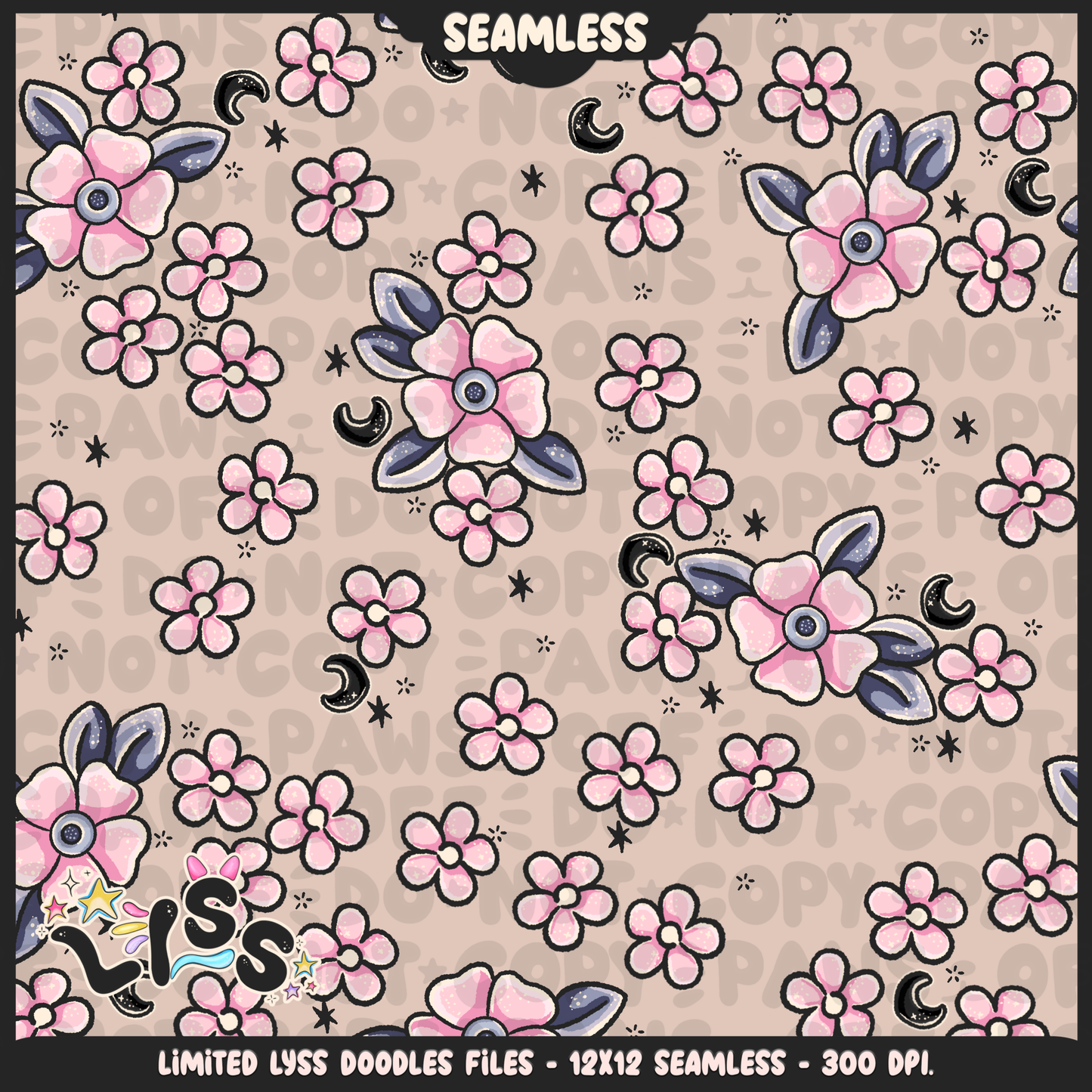 2024 - Lyss Doodles - Seamless - Coordinate - Gothic Bloom - 24LD069