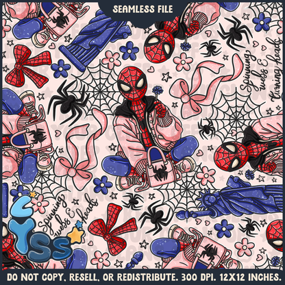 2024 - Lyss Doodles - Seamless - Mains - Pretty Spidey - 24LD084