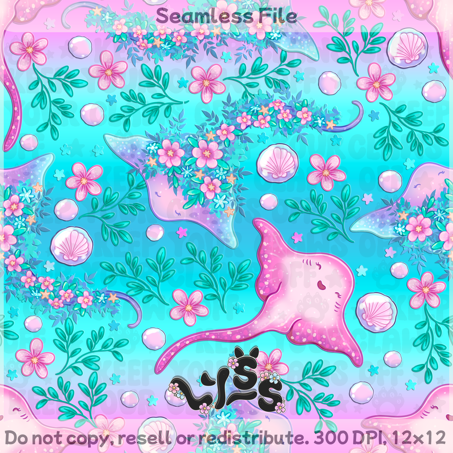 2025 - Lyss Doodles - Seamless - Lyss Doodles - Magical Ocean - 25LD027