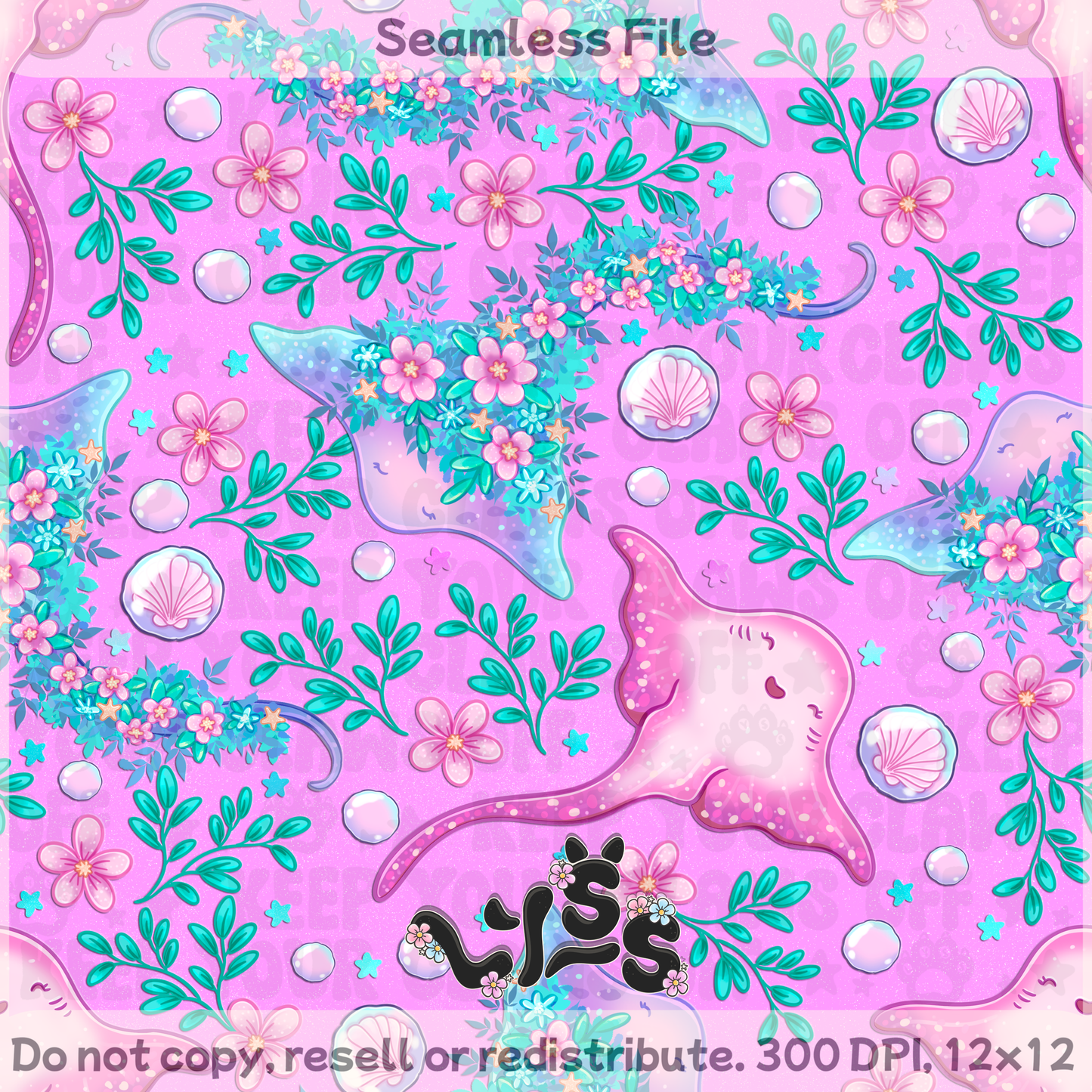 2025 - Lyss Doodles - Seamless - Lyss Doodles - Magical Ocean - 25LD027