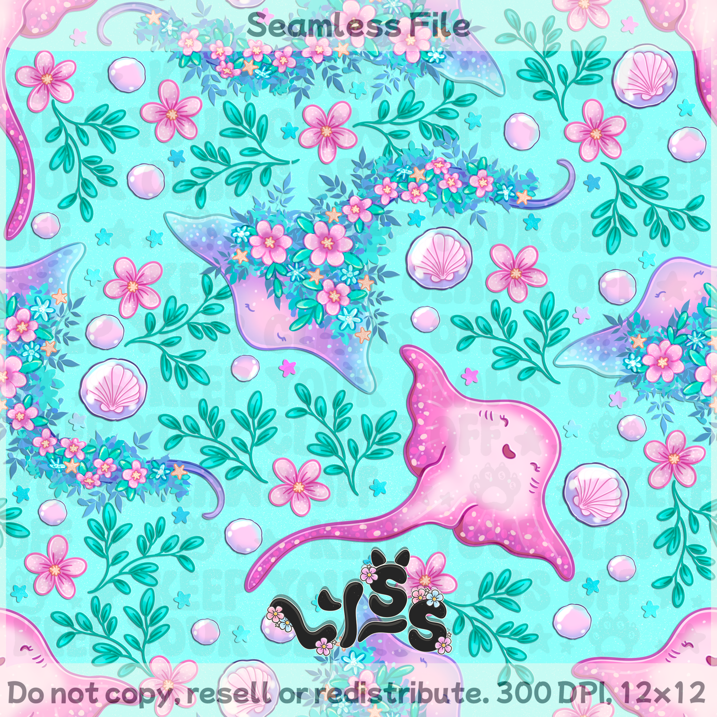 2025 - Lyss Doodles - Seamless - Lyss Doodles - Magical Ocean - 25LD027