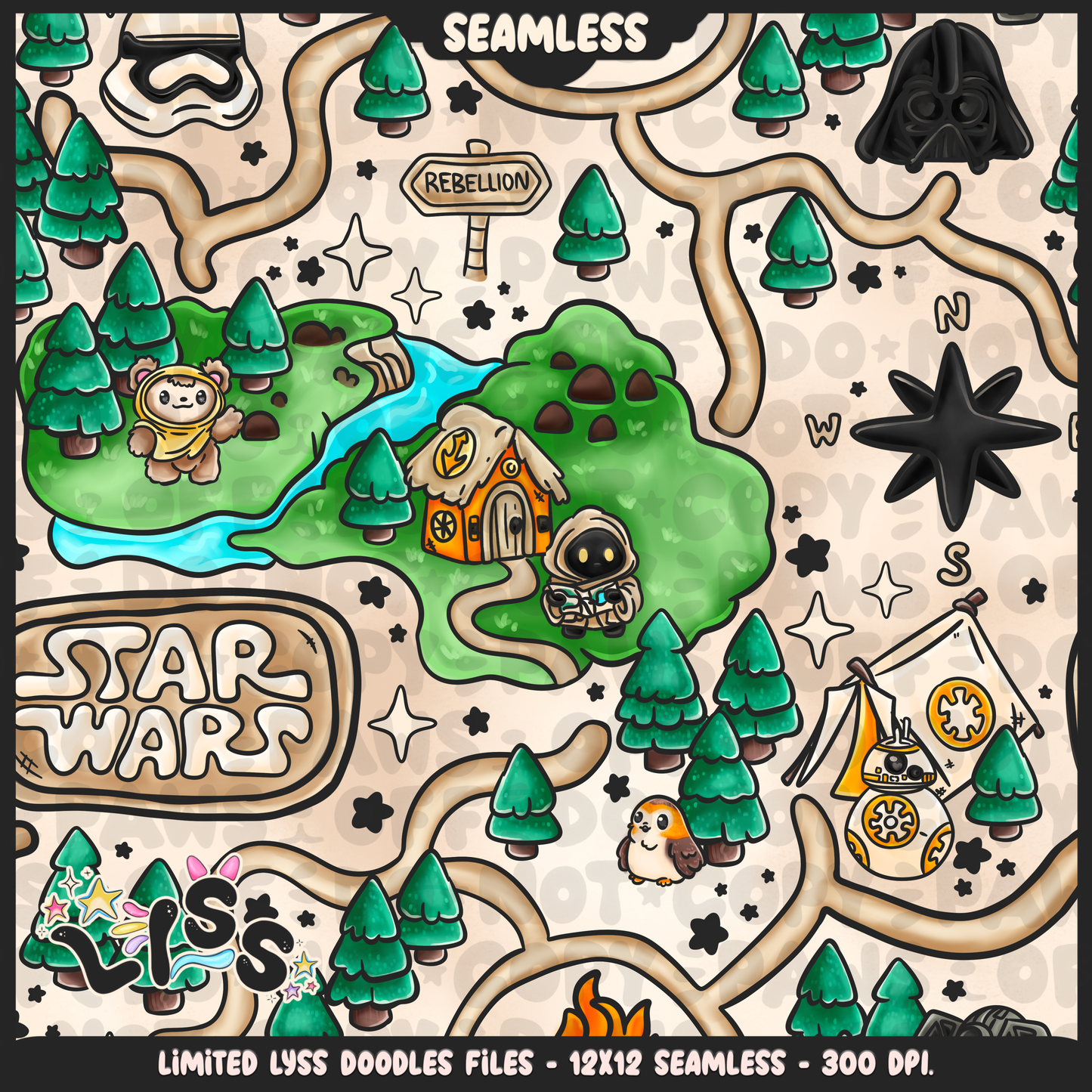 2024 - Lyss Doodles - Seamless - Mains - May Fourth Event - Adventure Wars - 24LD043