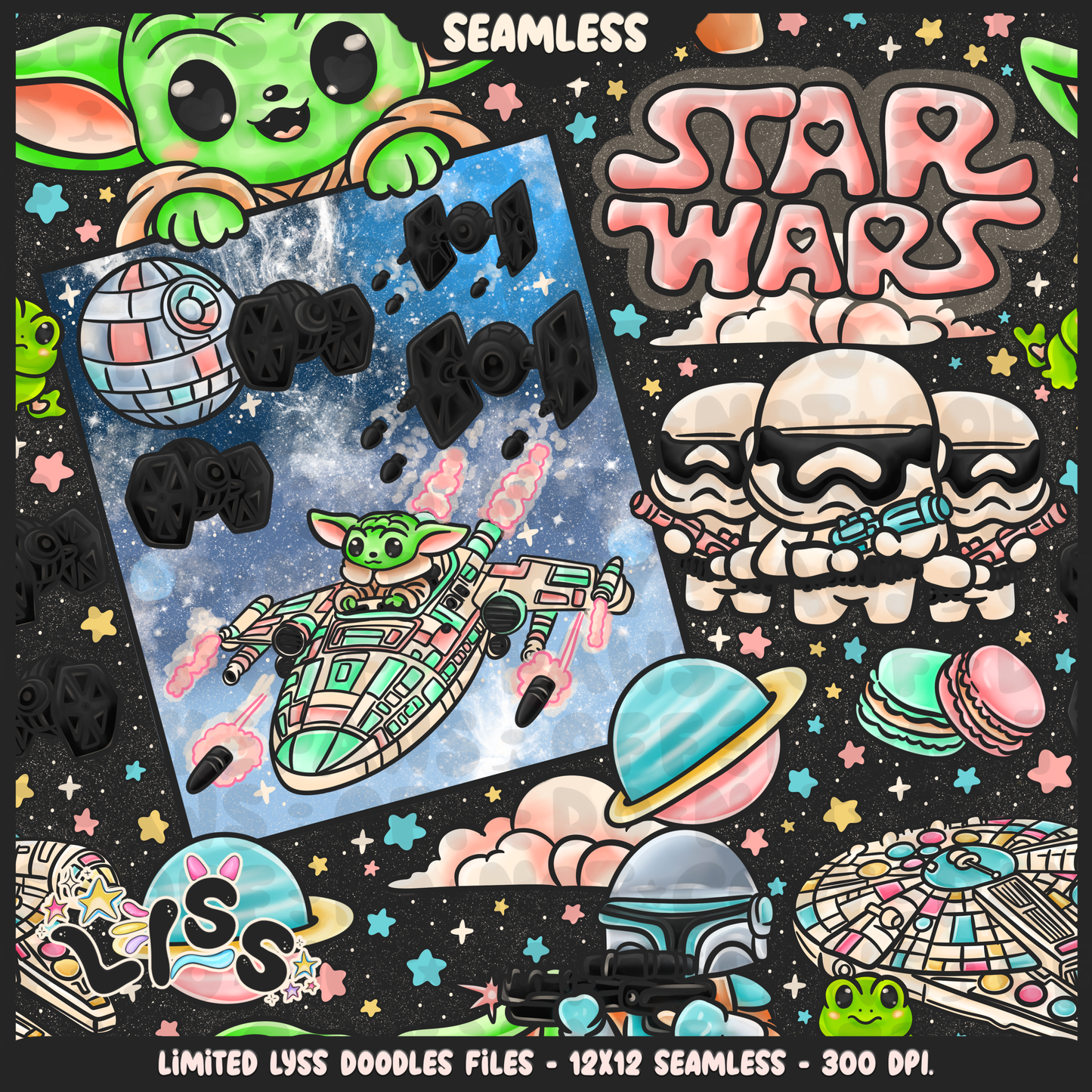 2024 - Lyss Doodles - Seamless - Mains - May Fourth Event - Space Battle - 24LD043