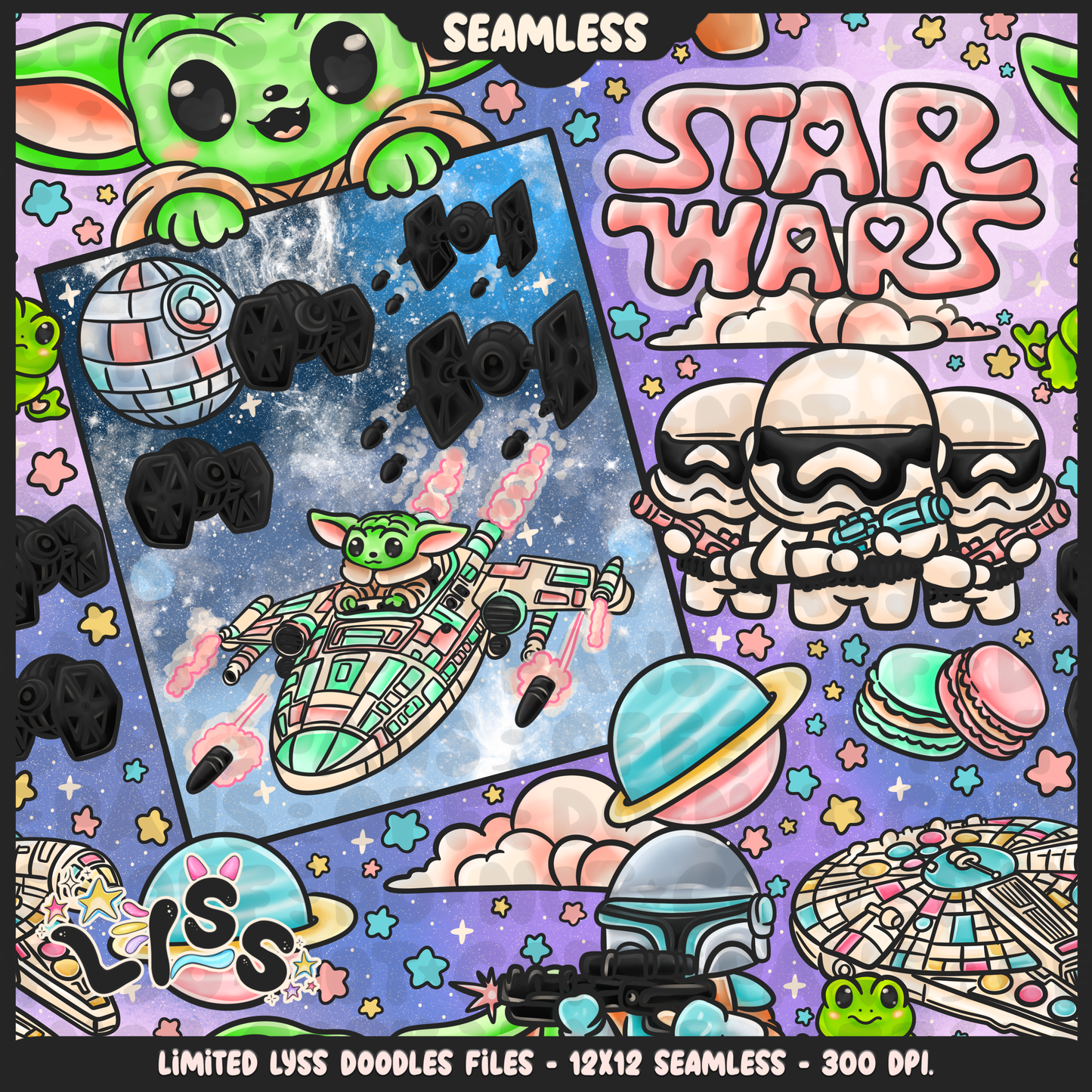 2024 - Lyss Doodles - Seamless - Mains - May Fourth Event - Space Battle - 24LD043