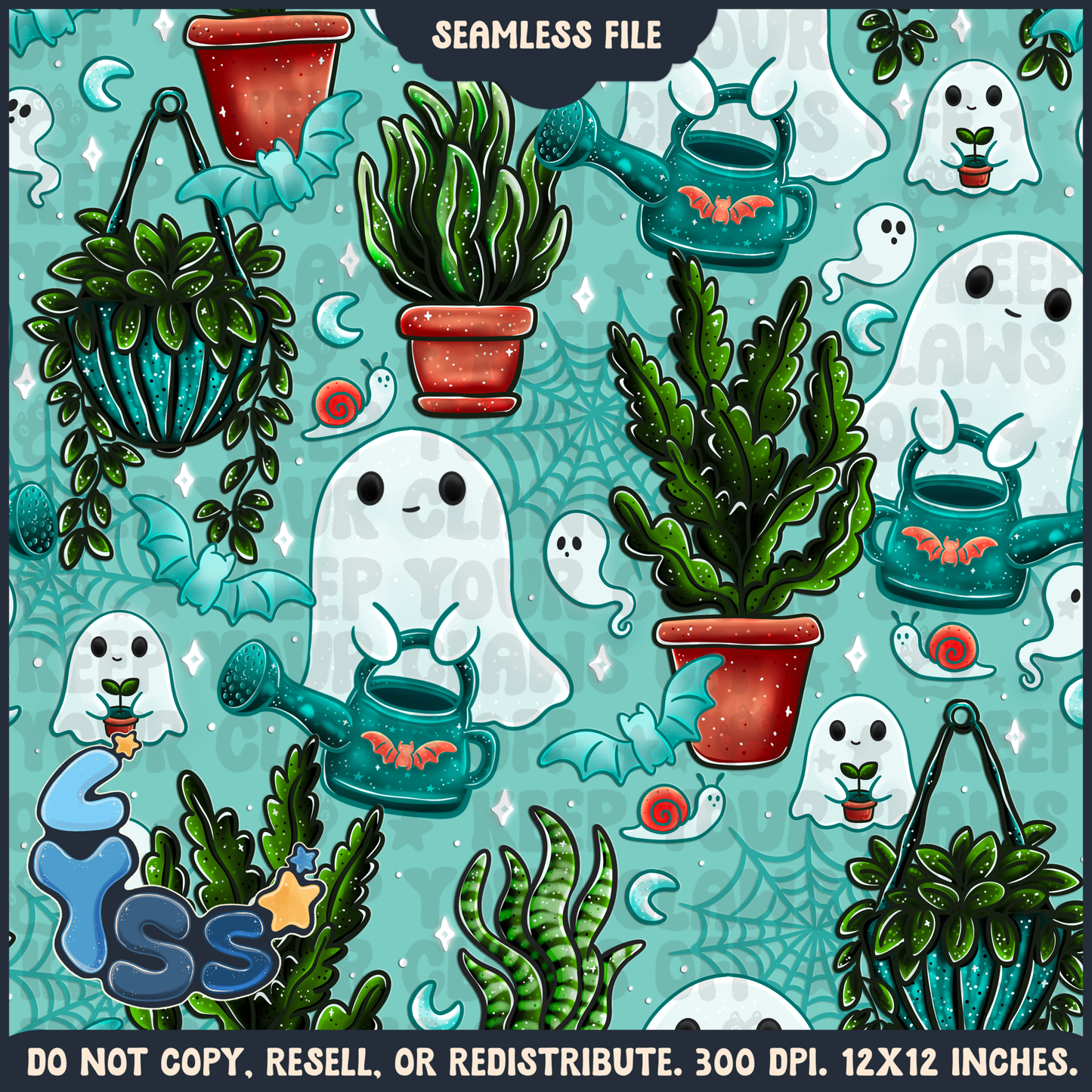 2025 - Lyss Doodles - Seamless - Mains - Spooky Sprouts - 24LD012