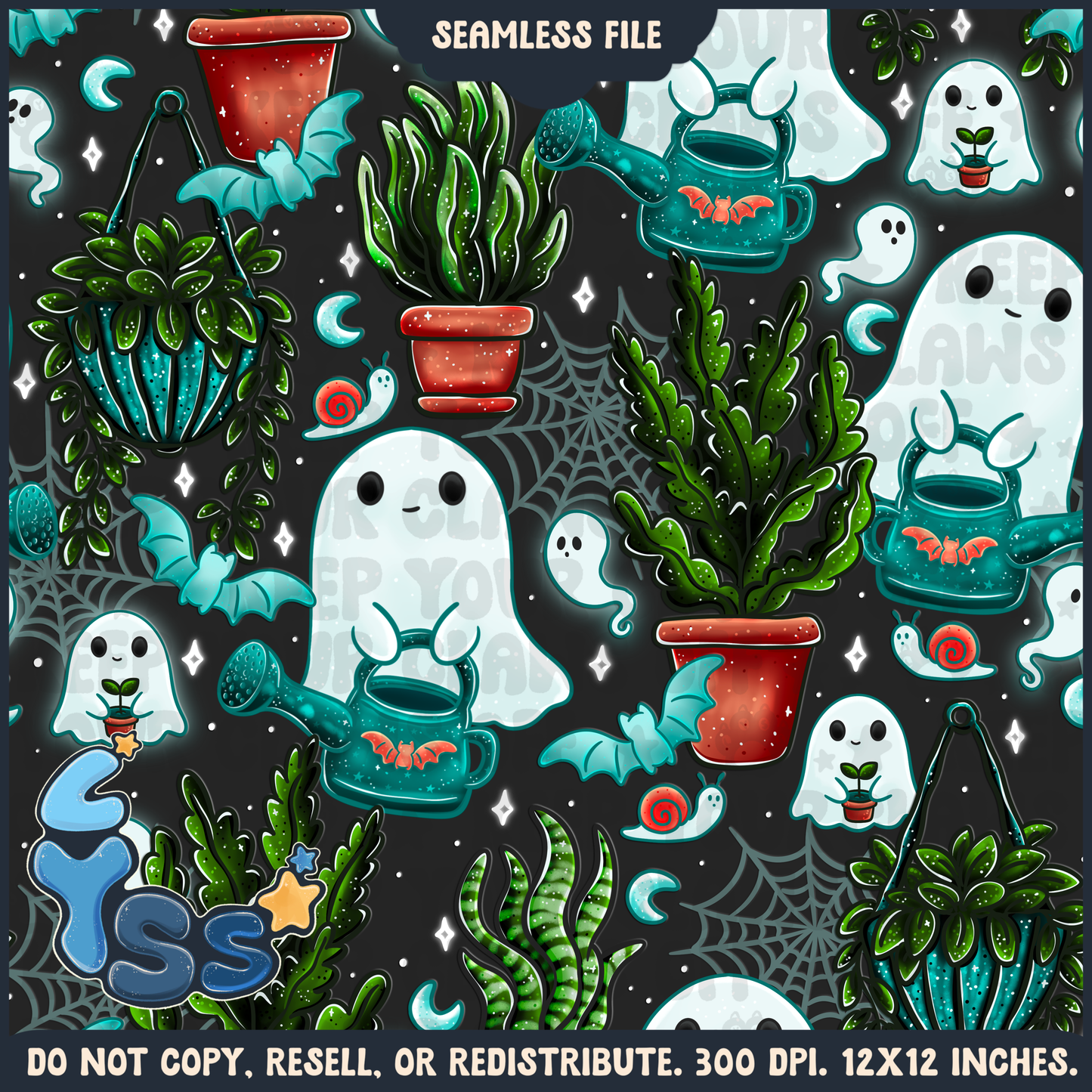 2025 - Lyss Doodles - Seamless - Mains - Spooky Sprouts - 24LD012