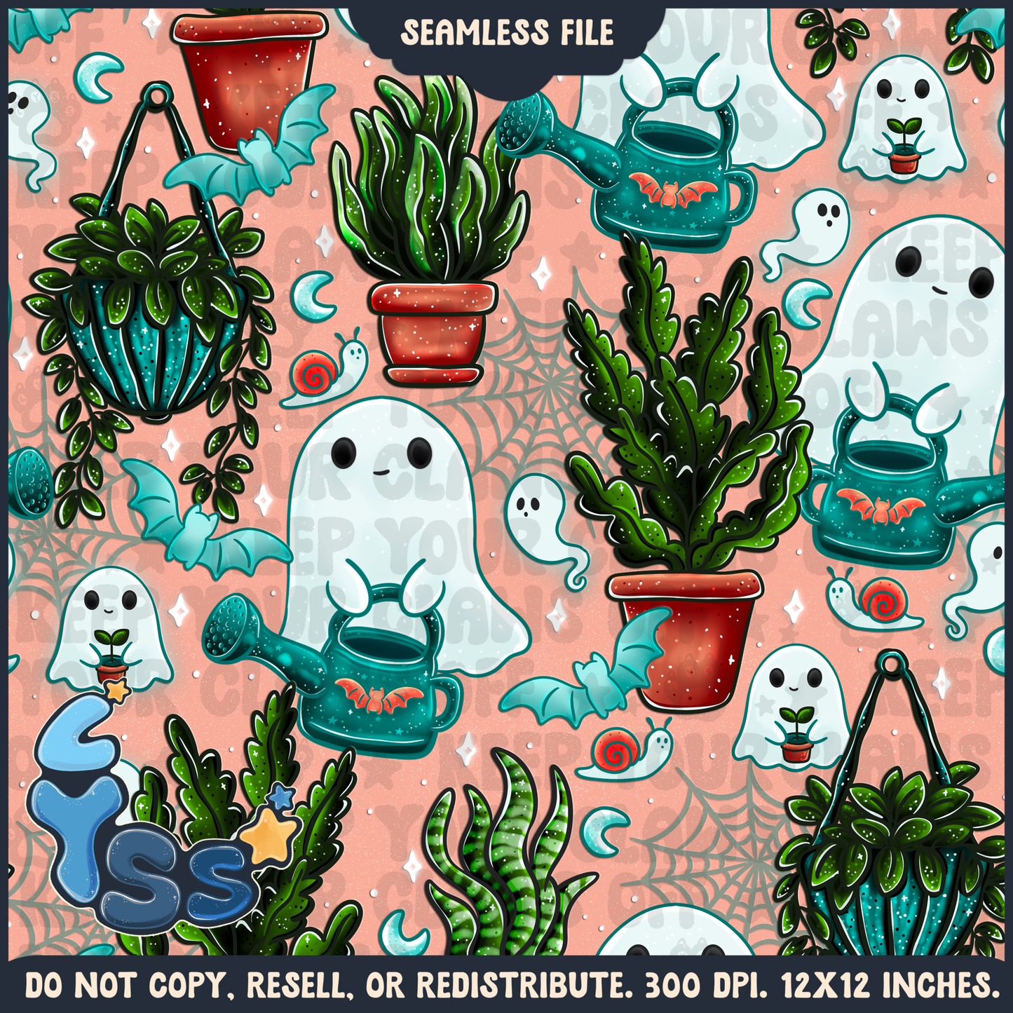 2025 - Lyss Doodles - Seamless - Mains - Spooky Sprouts - 24LD012