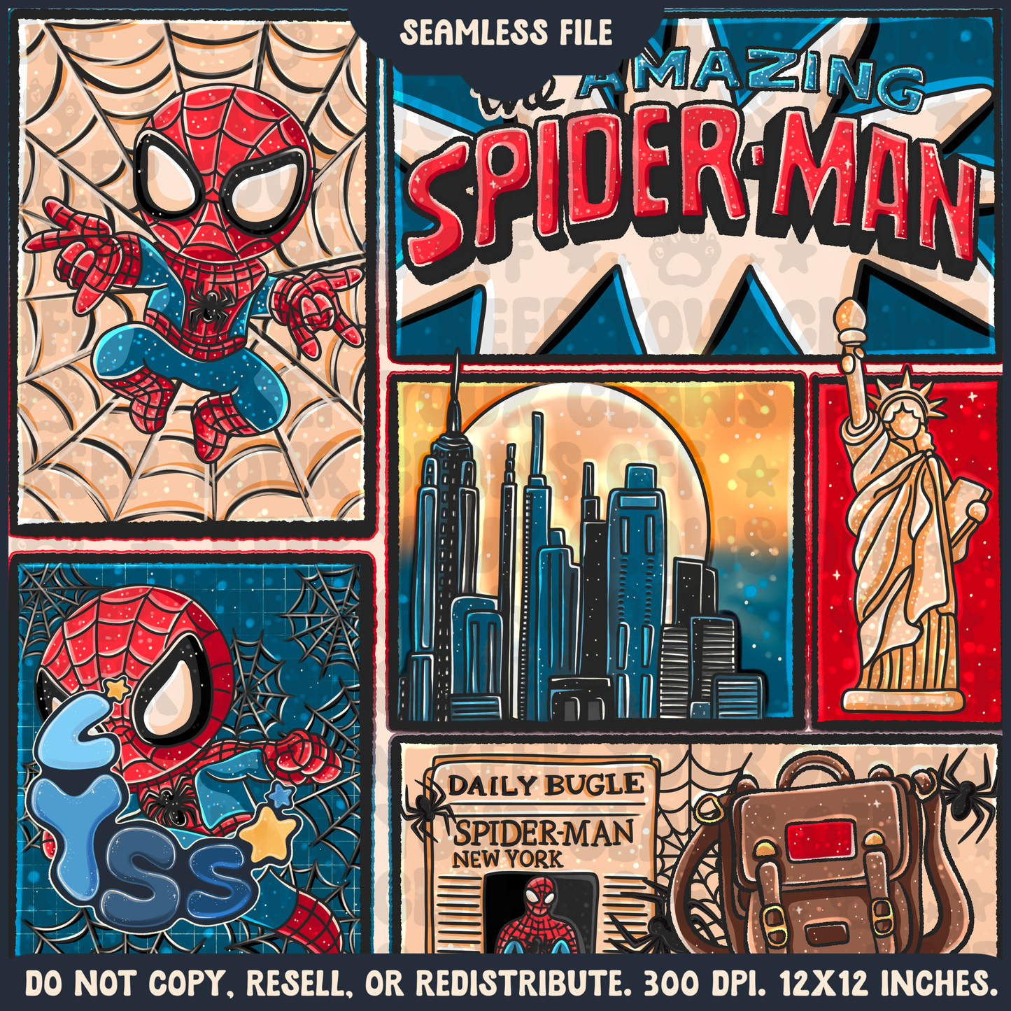 2024 - Lyss Doodles - Seamless - Mains - Superhero Collection - Webber - 24LD086