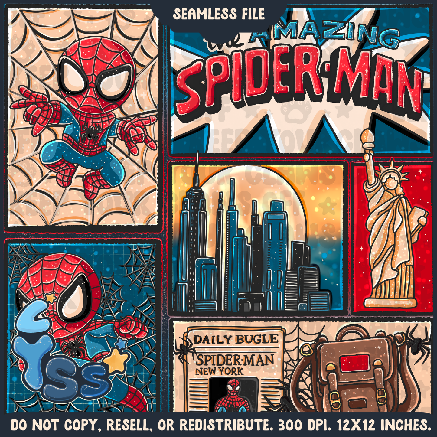 2024 - Lyss Doodles - Seamless - Mains - Superhero Collection - Webber - 24LD086