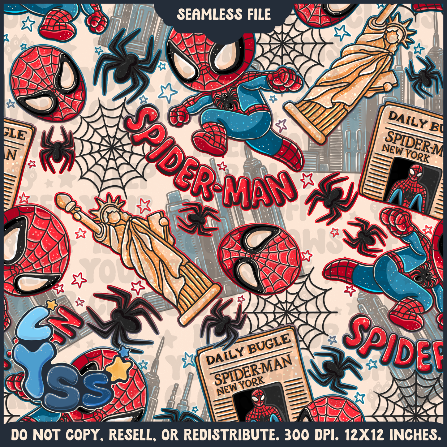 2024 - Lyss Doodles - Seamless - Mains - Superhero Collection - Webber - 24LD086