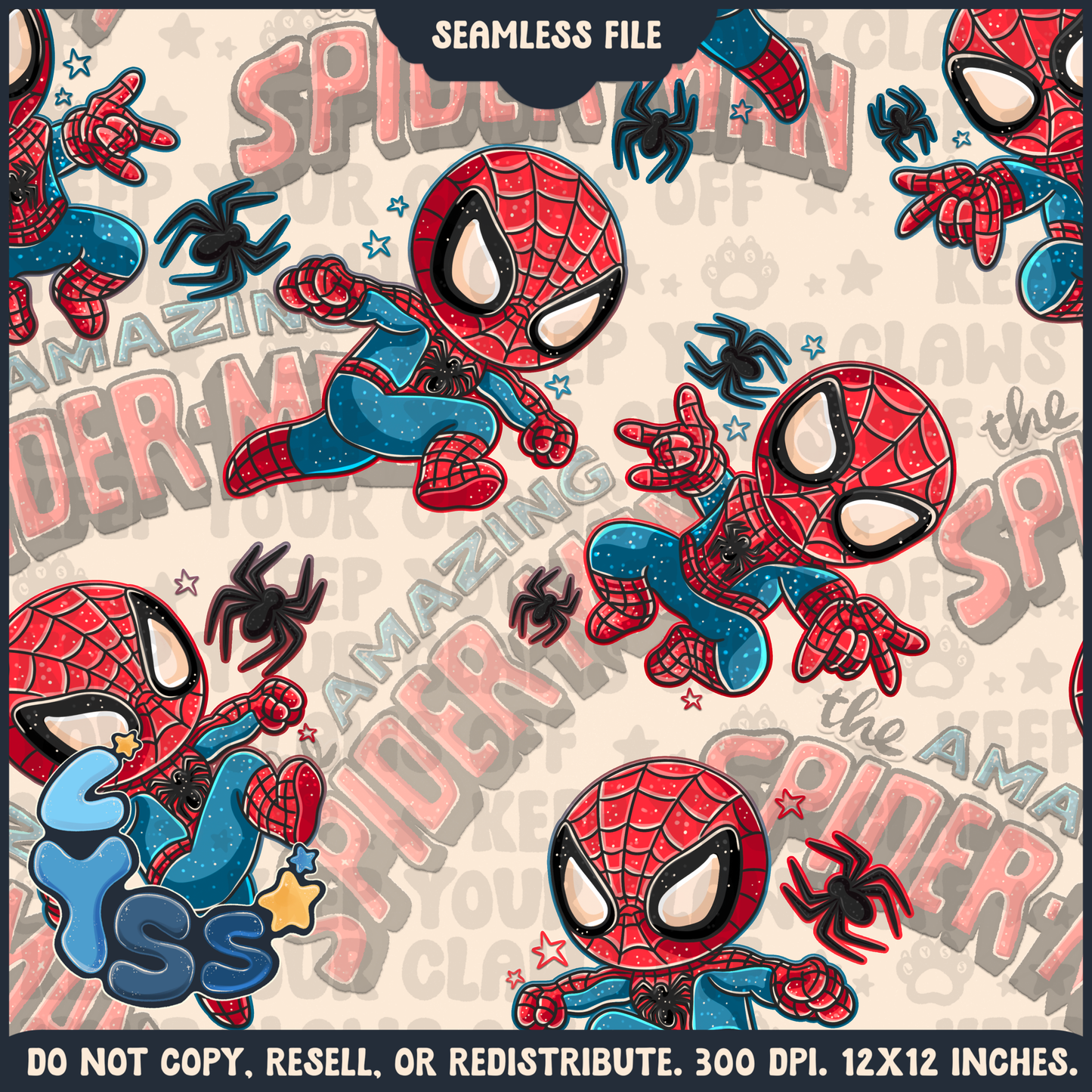 2024 - Lyss Doodles - Seamless - Mains - Superhero Collection - Webber - 24LD086