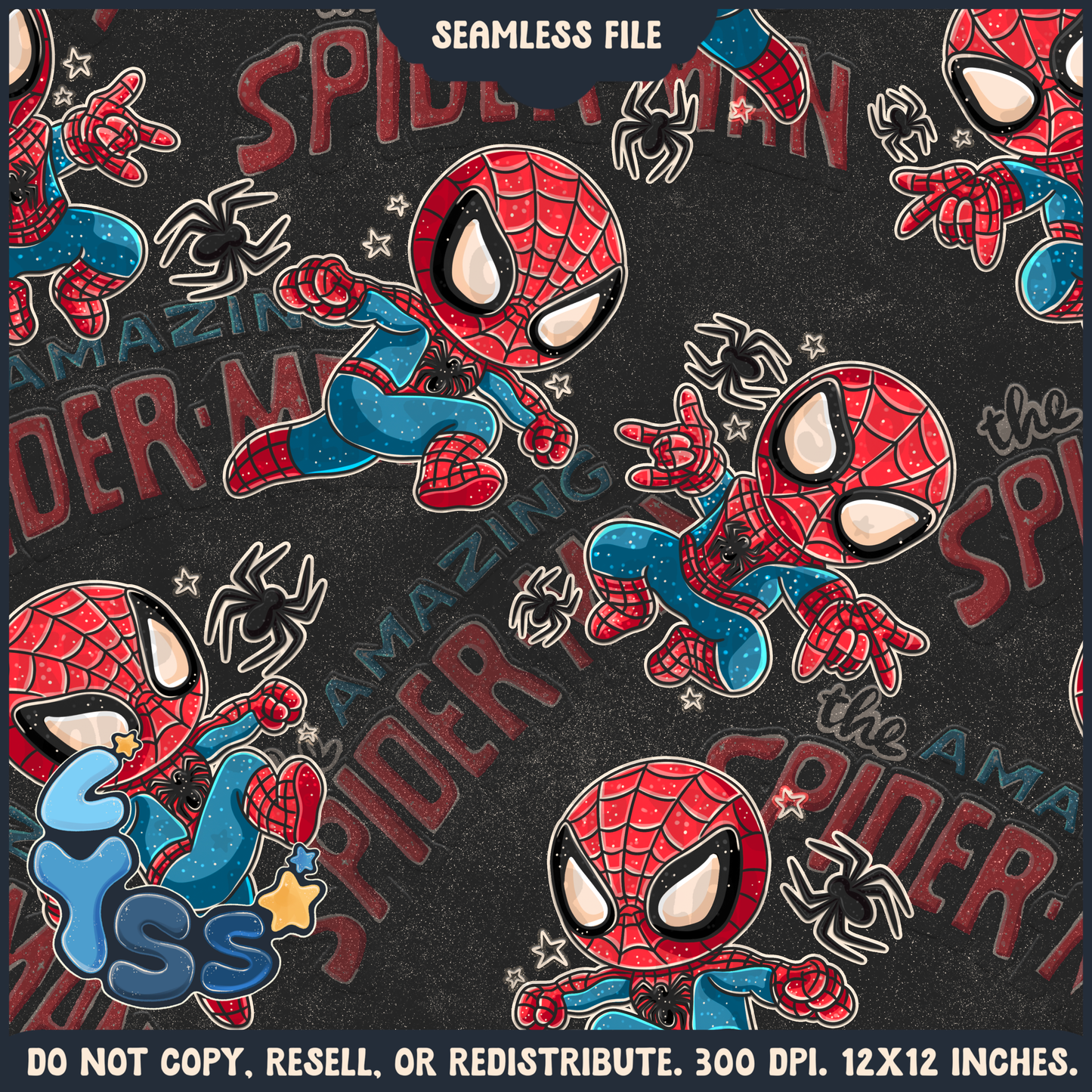 2024 - Lyss Doodles - Seamless - Mains - Superhero Collection - Webber - 24LD086