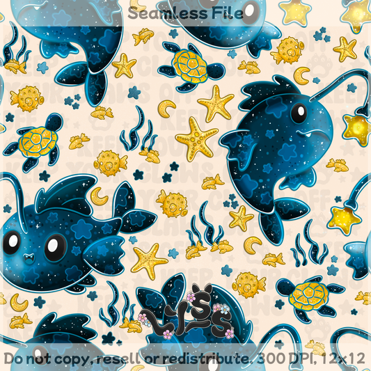 2025 - Lyss Doodles - Seamless - Lyss Doodles - Twilight Tide - 25LD029