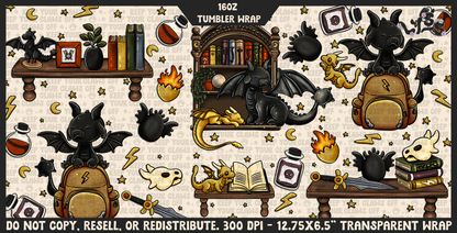 2025 - Lyss Doodles -  Tumbler Wrap Files - Dragon Riders - 25LD017