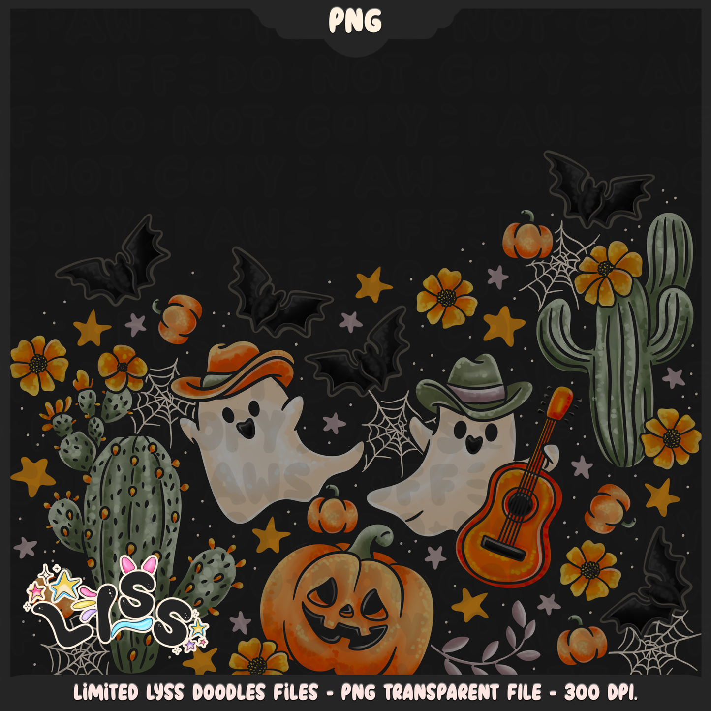 2024 - Lyss Doodles -  PNG Files - Western Halloween