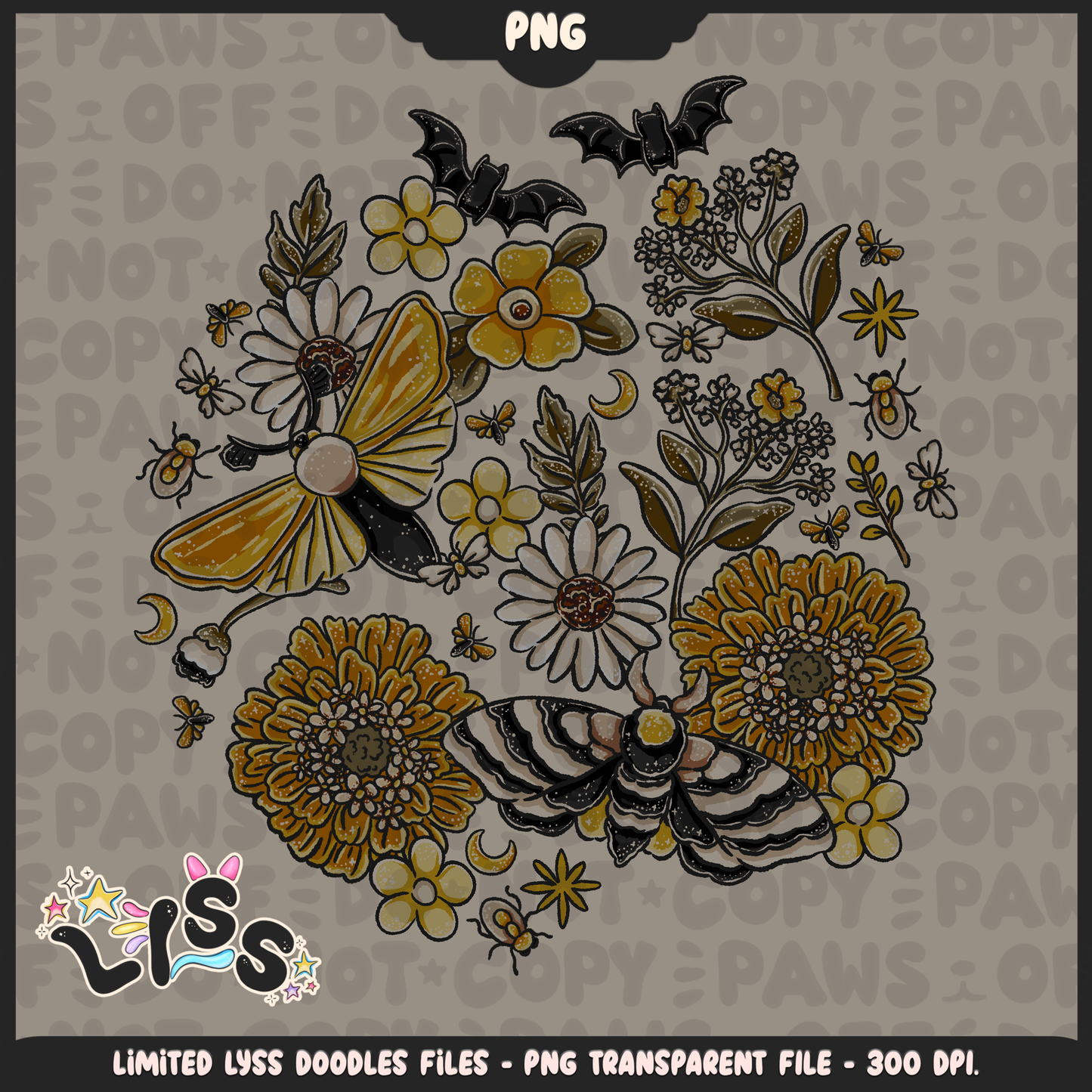 2024 - Lyss Doodles -  PNG Files - Moonlit Garden - 24LD071