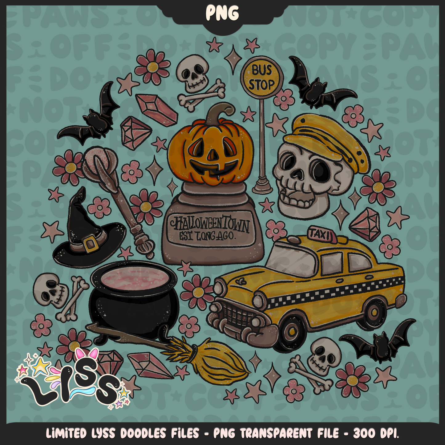 2024 - Lyss Doodles -  PNG Files - HalloweenVillage - 24LD066