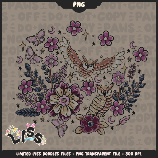 2024 - Lyss Doodles -  PNG Files - Midnight Blossom - 24LD070