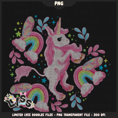 2024 - Lyss Doodles -  PNG Files - Mythical Unicorns - 24LD032