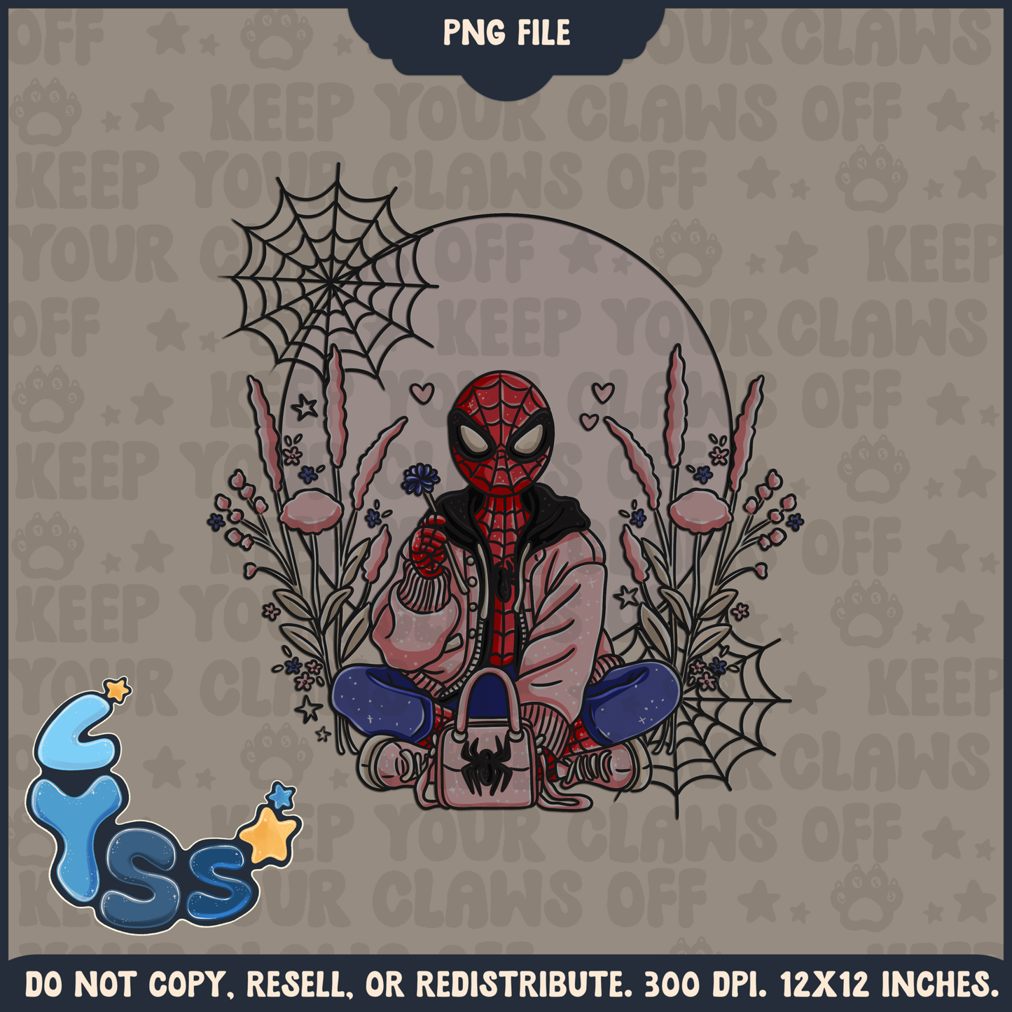 2024 - Lyss Doodles - Seamless - PNG - Pretty Spidey - 24LD084