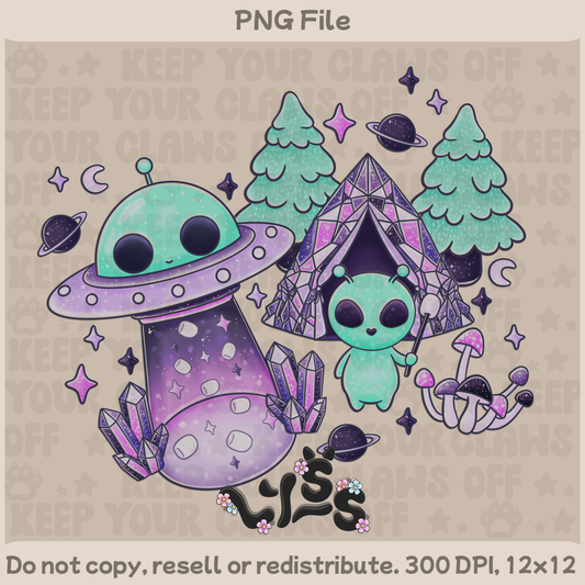 2025 - Lyss Doodles -  PNG Files -  Amethyst Aliens - 25LD026