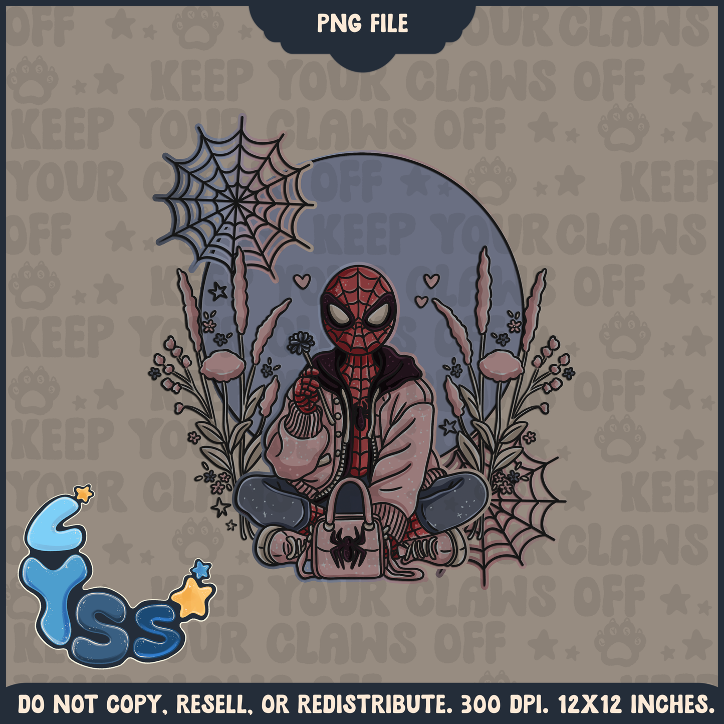 2024 - Lyss Doodles - Seamless - PNG - Pretty Spidey - 24LD084