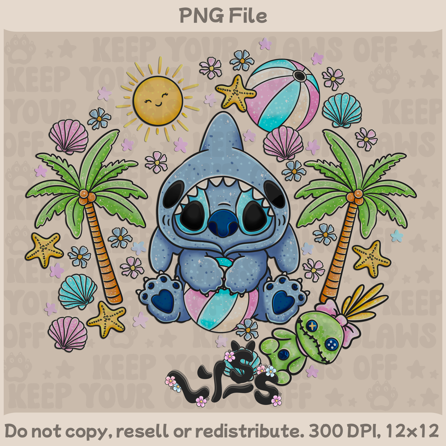 2025 - Lyss Doodles -  PNG Files - Summer Monster - 25LD022