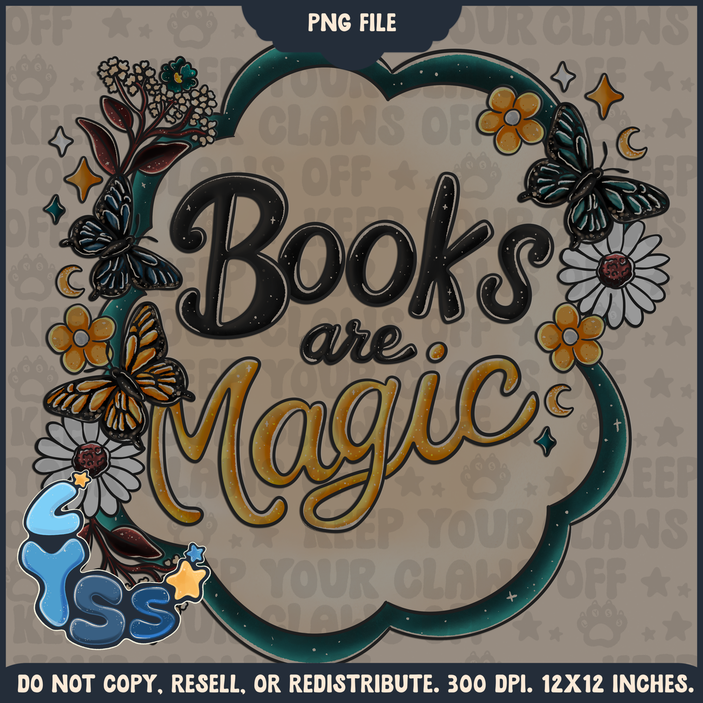 2025 - Lyss Doodles -  PNG Files - Bookish Garden - 25LD009